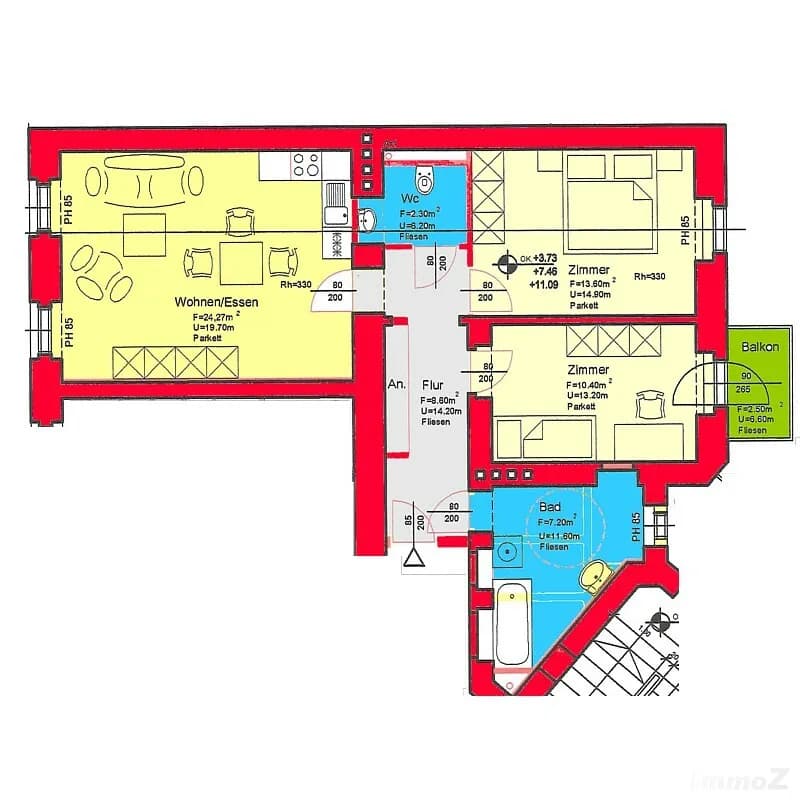 3-Zimmer-Wohnung mieten in Graz – 66,37 m², € 814