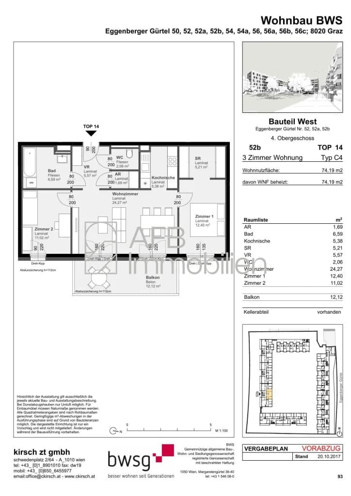 3-Zimmer-Wohnung mieten in Graz – 74,19 m², € 935 – Bild 15 von 15