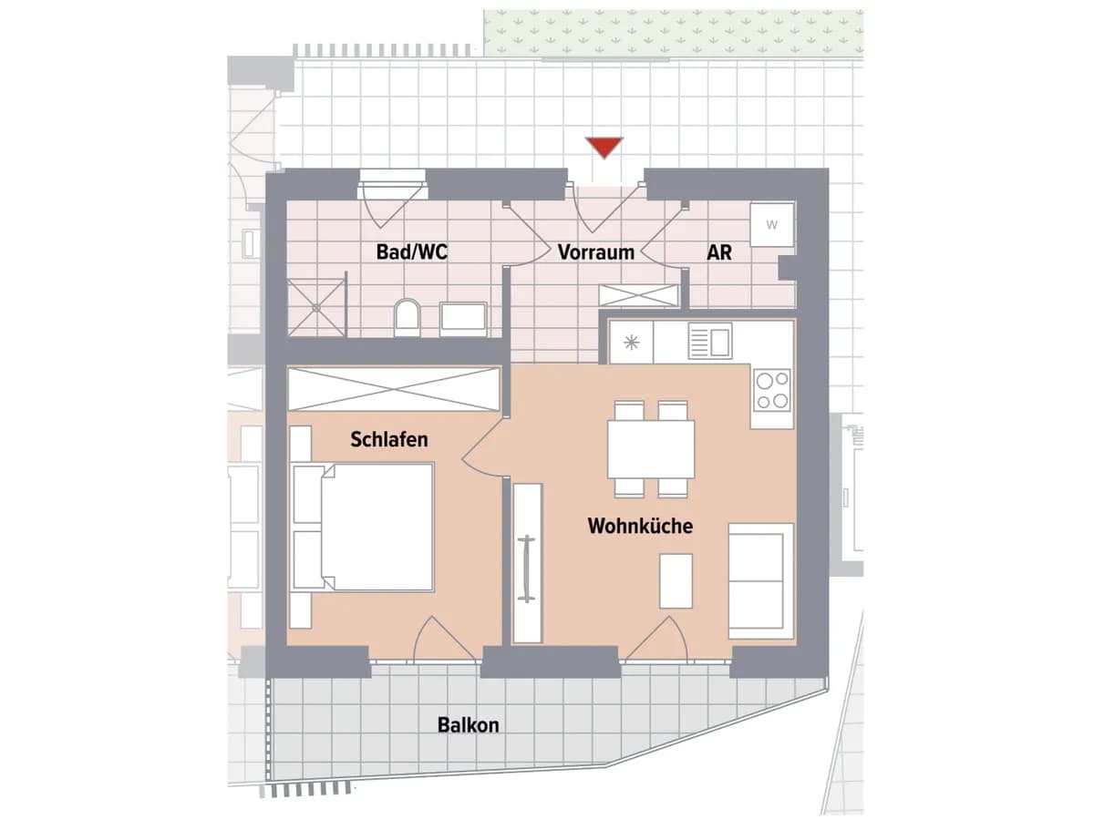 2-Zimmer-Wohnung kaufen in Graz – 42,09 m², € 228.600 – Bild 7 von 11