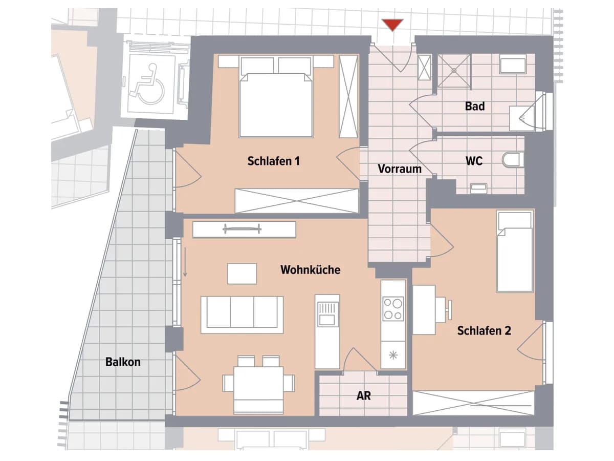 2-Zimmer-Wohnung kaufen in Graz – 42,09 m², € 228.600 – Bild 11 von 11
