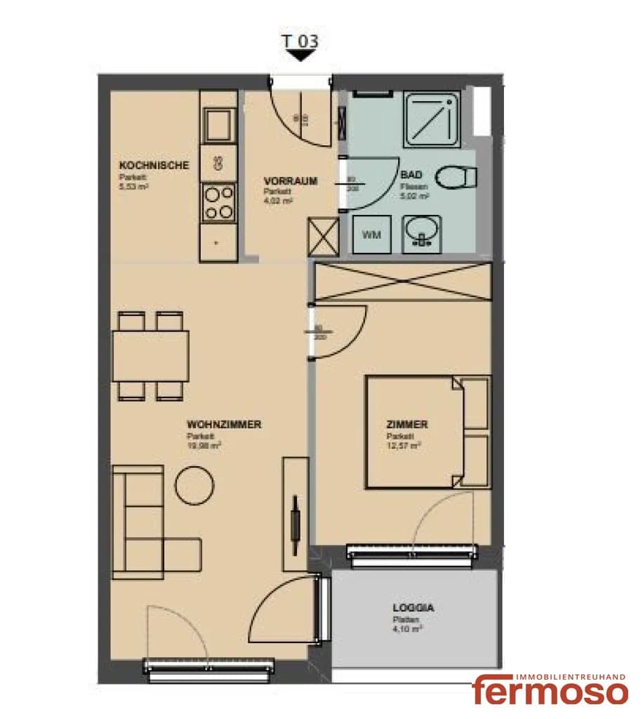 2-Zimmer-Wohnung mieten in Wien – 51,22 m², € 999 – Bild 11 von 11