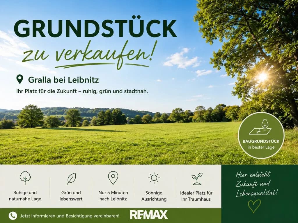 Grundstück kaufen in Leibnitz – 715 m², € 119.500 – Bild 1 von 5