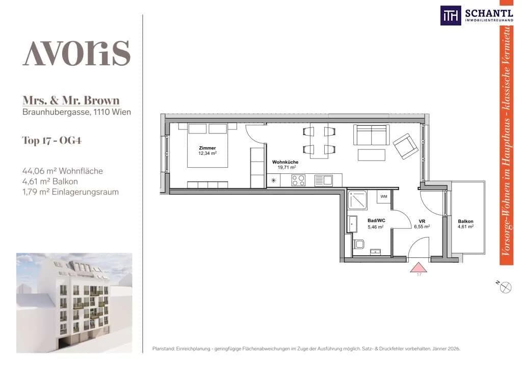 2-Zimmer-Wohnung kaufen in Wien – 44,06 m², € 253.000 – Bild 14 von 15