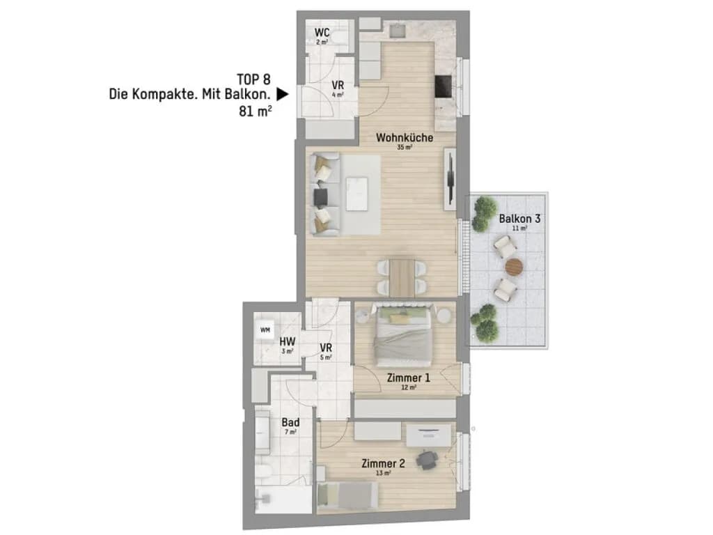 3-Zimmer-Wohnung kaufen in Wien – 81,44 m², € 559.900 – Bild 4 von 5