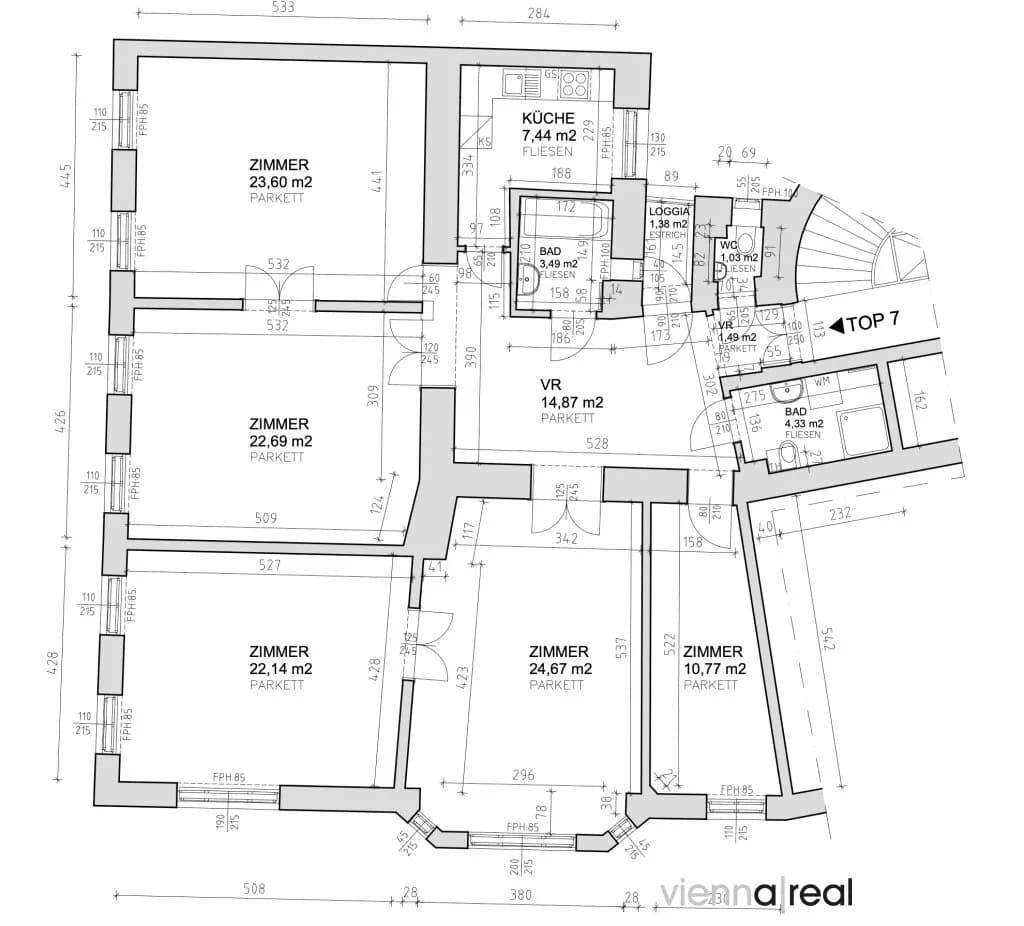 5-Zimmer-Wohnung mieten in Wien – 136,52 m², € 2.837 – Bild 59 von 59