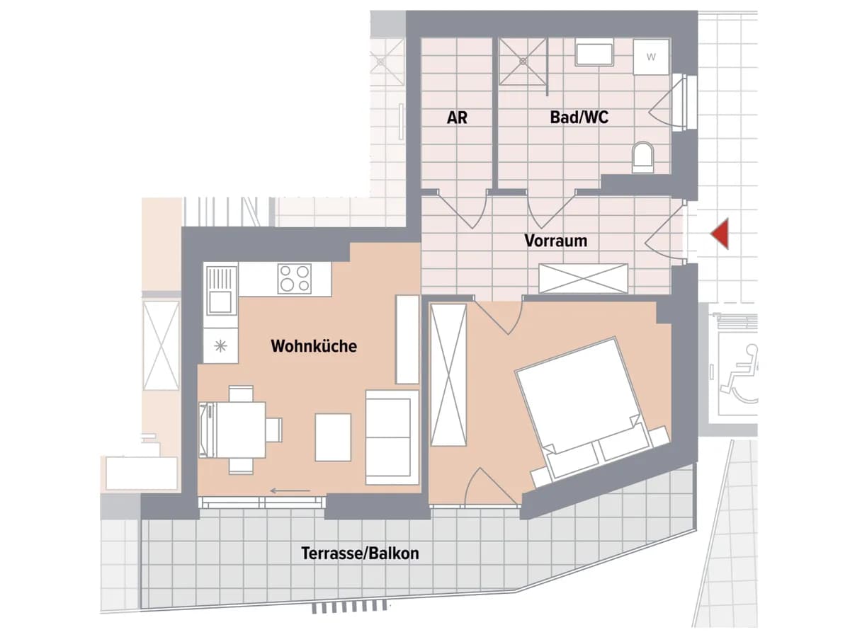 2-Zimmer-Wohnung kaufen in Graz – 46,02 m², € 254.400 – Bild 4 von 4