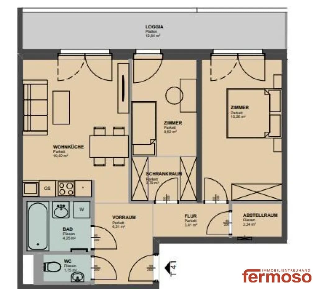 2-Zimmer-Wohnung mieten in Wien – 78,19 m², € 1.569 – Bild 12 von 12