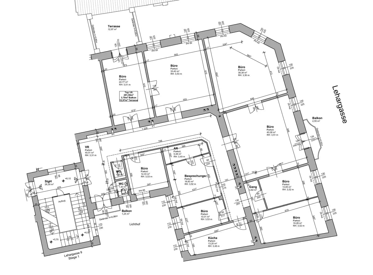 8-Zimmer-Gewerbeimmobilie mieten in Wien – 282 m², € 5.400 – Bild 12 von 13