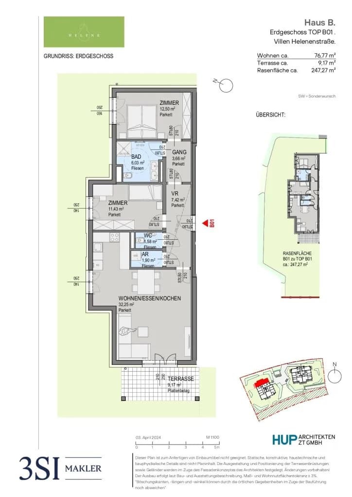 3-Zimmer-Wohnung kaufen in Baden – 76,69 m², € 598.000 – Bild 6 von 7
