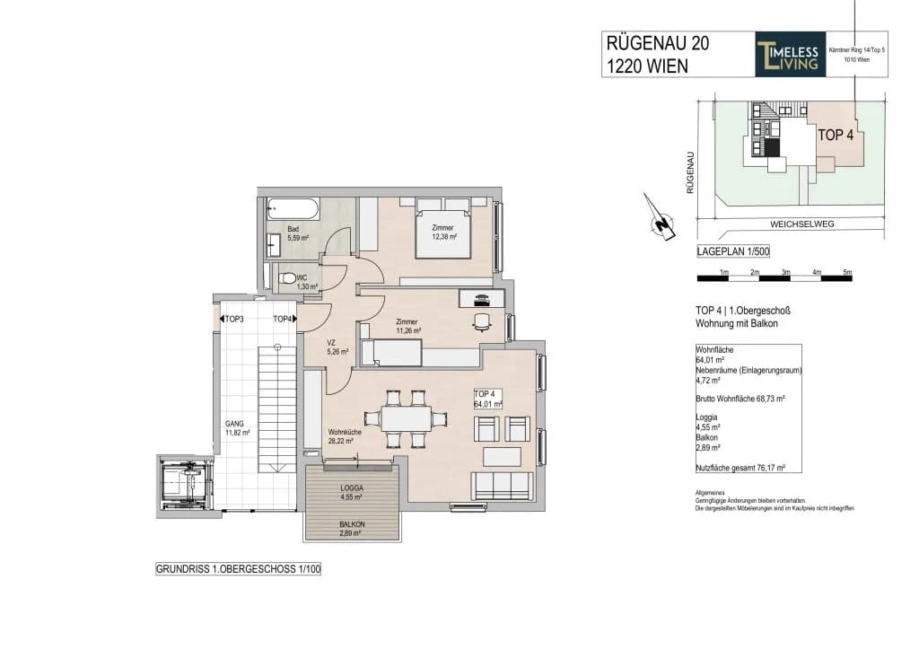 3-Zimmer-Wohnung kaufen in Wien – 64 m², € 549.000 – Bild 17 von 19