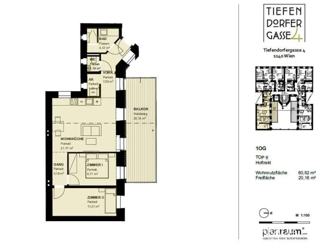 3-Zimmer-Wohnung kaufen in Wien – 60,62 m², € 399.000 – Bild 12 von 12