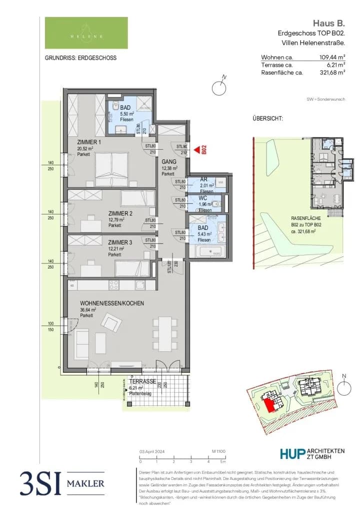 4-Zimmer-Wohnung kaufen in Baden – 109,86 m², € 824.600 – Bild 6 von 7