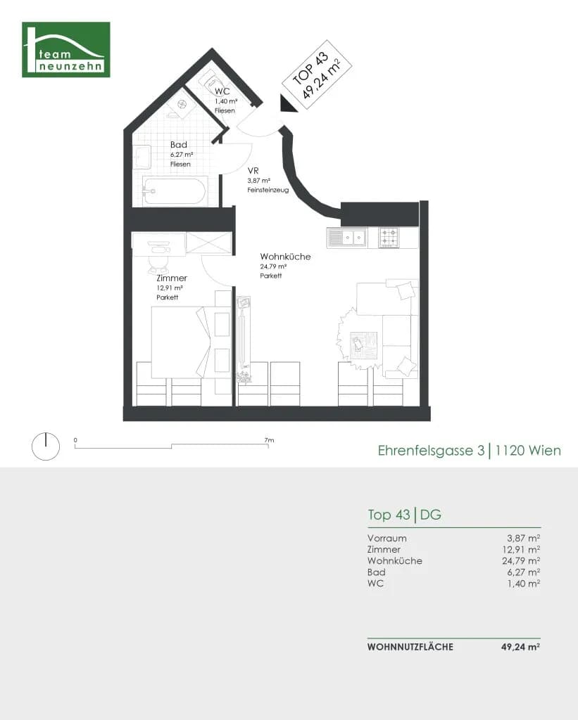 2-Zimmer-Wohnung kaufen in Wien – 49,24 m², € 229.000 – Bild 23 von 23