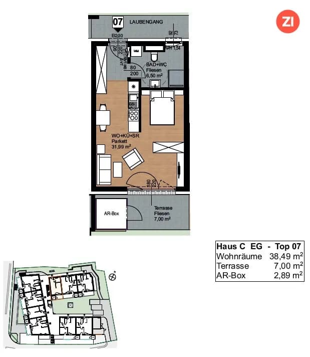 3-Zimmer-Wohnung mieten in Freistadt – 38 m², € 629 – Bild 6 von 6