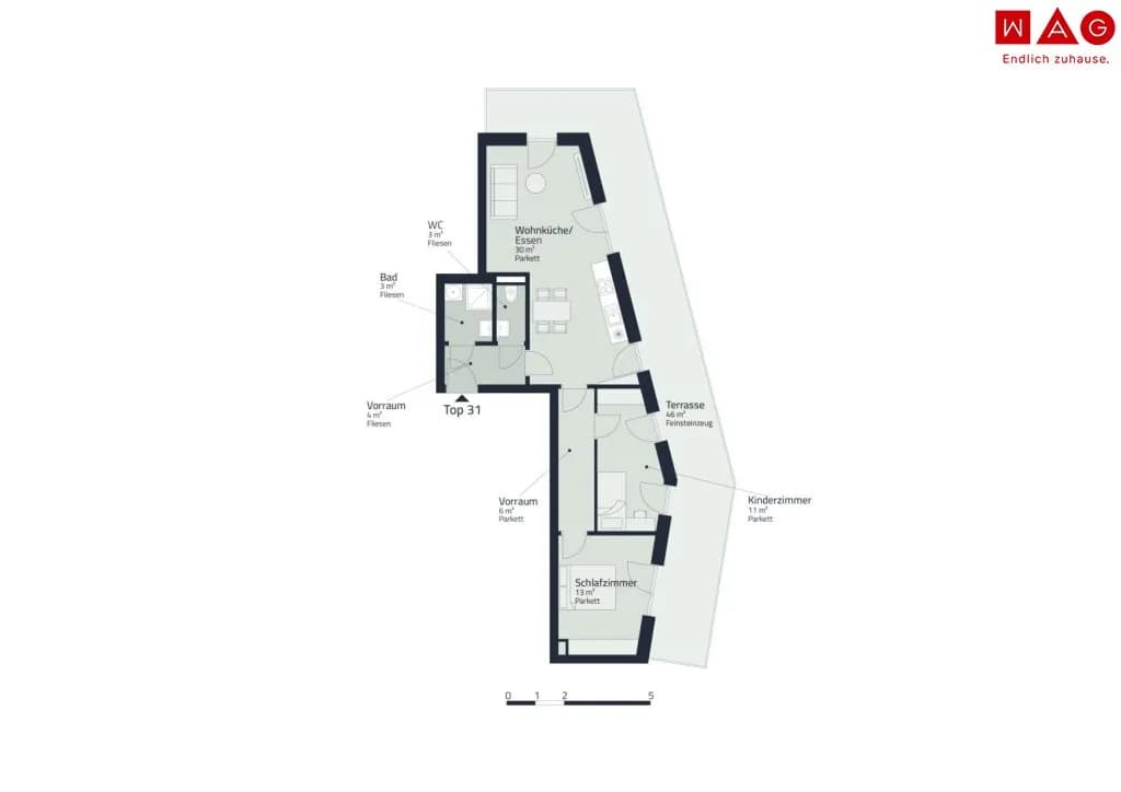 3-Zimmer-Wohnung mieten in Graz – 70 m², € 1.230 – Bild 8 von 8