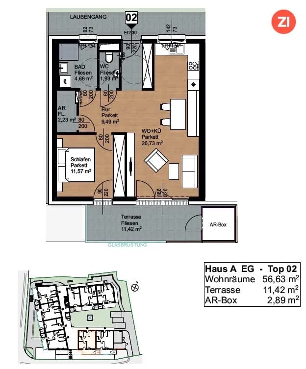 2-Zimmer-Wohnung mieten in Freistadt – 57 m², € 779 – Bild 7 von 7