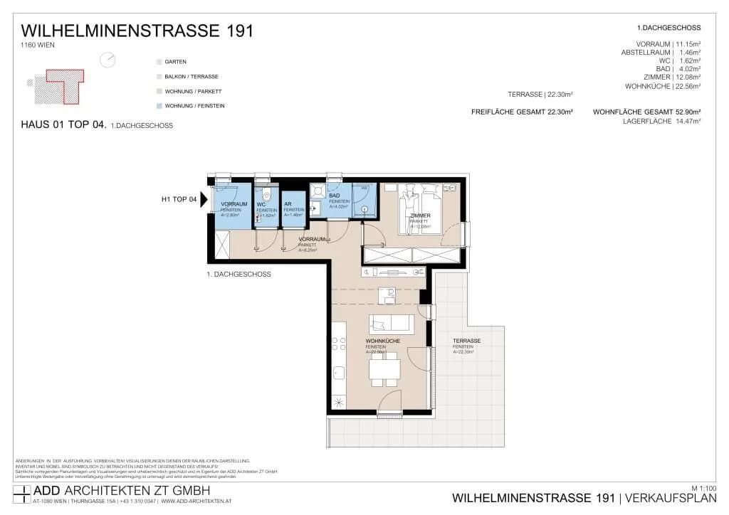 2-Zimmer-Wohnung kaufen in Wien – 52,9 m², € 495.000 – Bild 9 von 9
