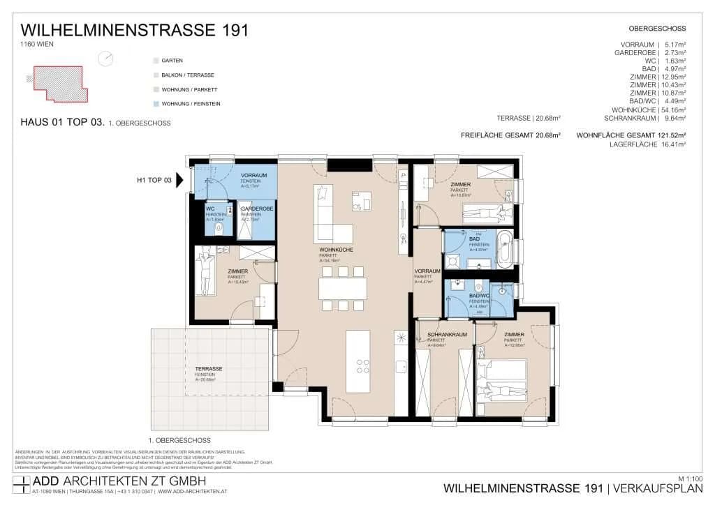 4-Zimmer-Wohnung kaufen in Wien – 121,52 m², € 1.098.000 – Bild 9 von 9