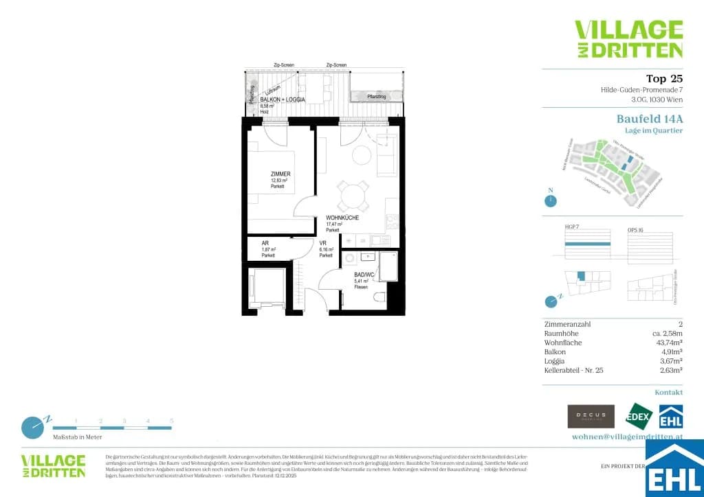 2-Zimmer-Wohnung kaufen in Wien – 43,74 m², € 374.000 – Bild 17 von 17
