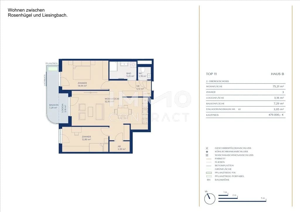 3-Zimmer-Wohnung kaufen in Wien – 75,21 m², € 479.000 – Bild 11 von 11