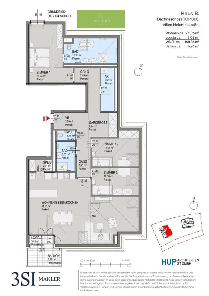 4-Zimmer-Wohnung kaufen in Baden – 170,63 m², € 1.138.100 – Bild 6 von 7