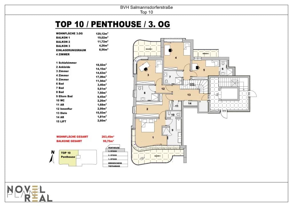 7-Zimmer-Wohnung kaufen in Wien – 263,45 m², € 4.490.000 – Bild 28 von 31