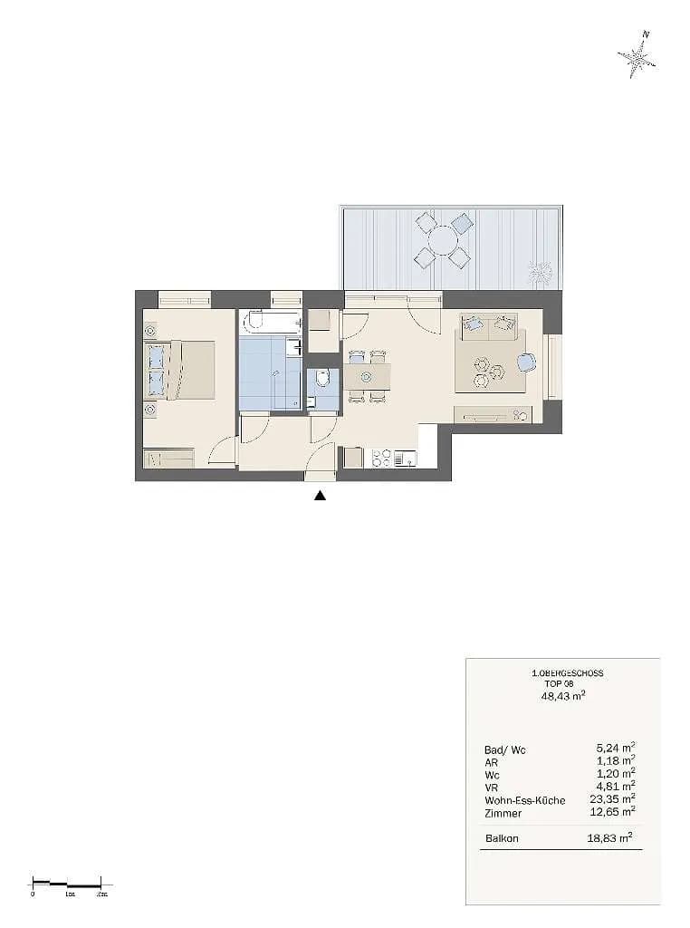 2-Zimmer-Wohnung kaufen in Graz – 48 m², € 263.495 – Bild 7 von 7
