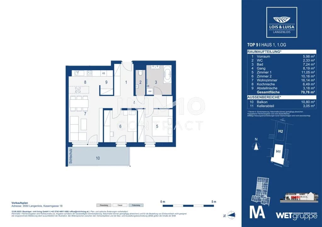 3-Zimmer-Wohnung kaufen in Krems Land – 70,76 m², € 329.000 – Bild 9 von 9