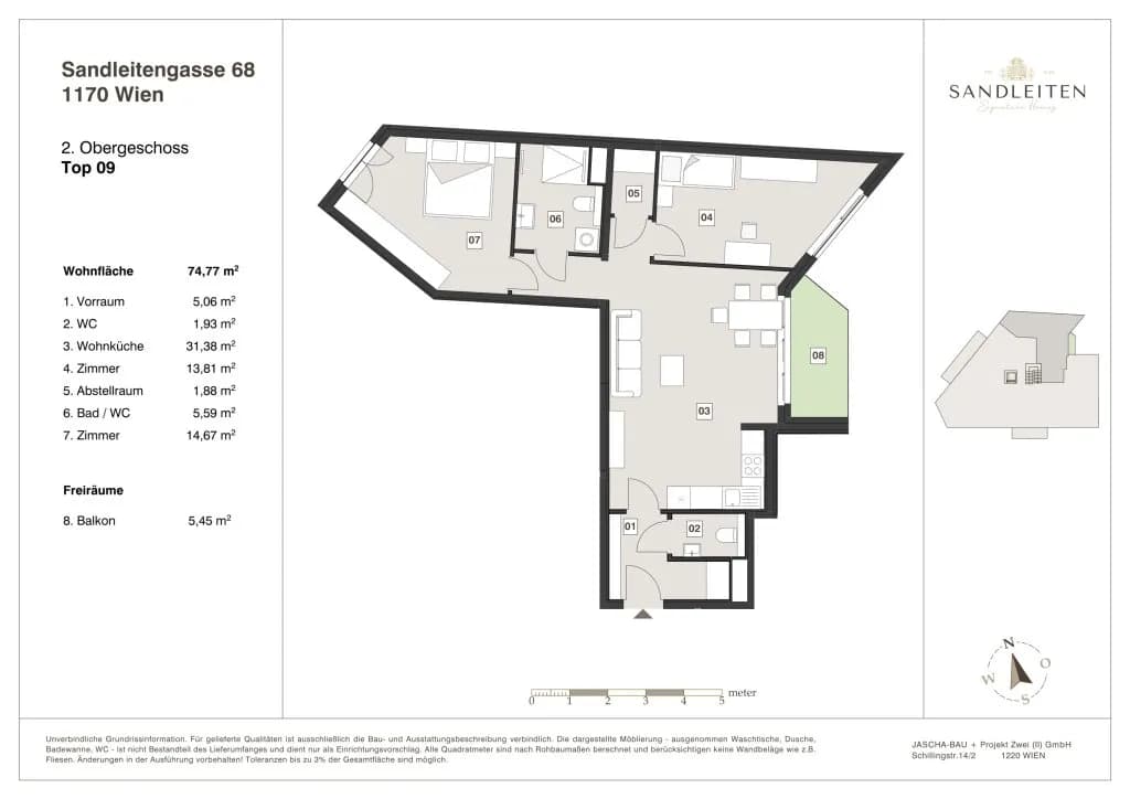 3-Zimmer-Wohnung kaufen in Wien – 74,77 m², € 639.000 – Bild 12 von 12