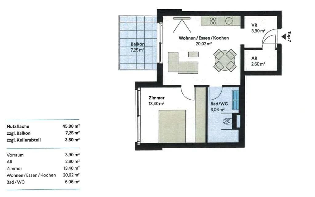 2-Zimmer-Wohnung kaufen in Wien – 46 m², € 295.000 – Bild 14 von 14