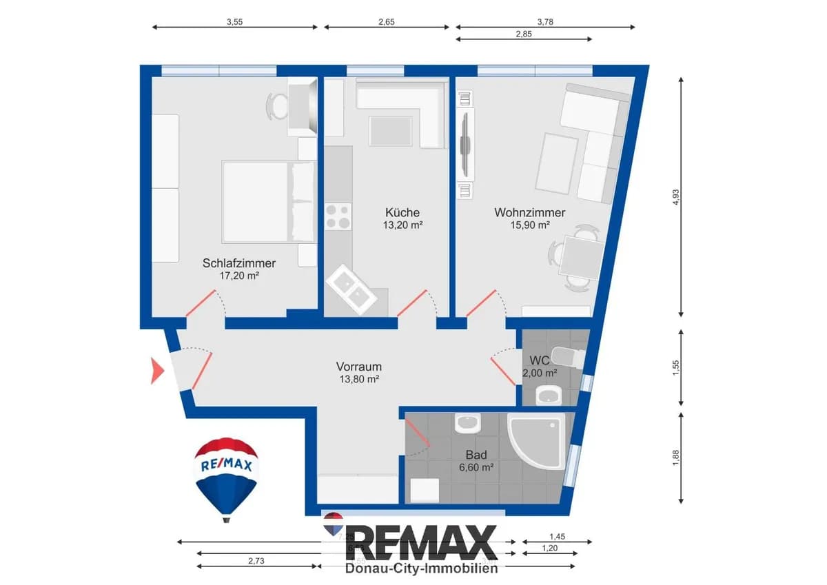 2-Zimmer-Wohnung mieten in Tulln – 70 m², € 900 – Bild 15 von 16