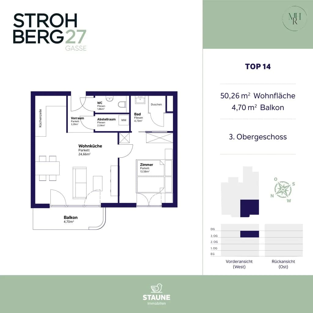 Wohnung mieten in Wien – 50,26 m², € 950 – Bild 9 von 9