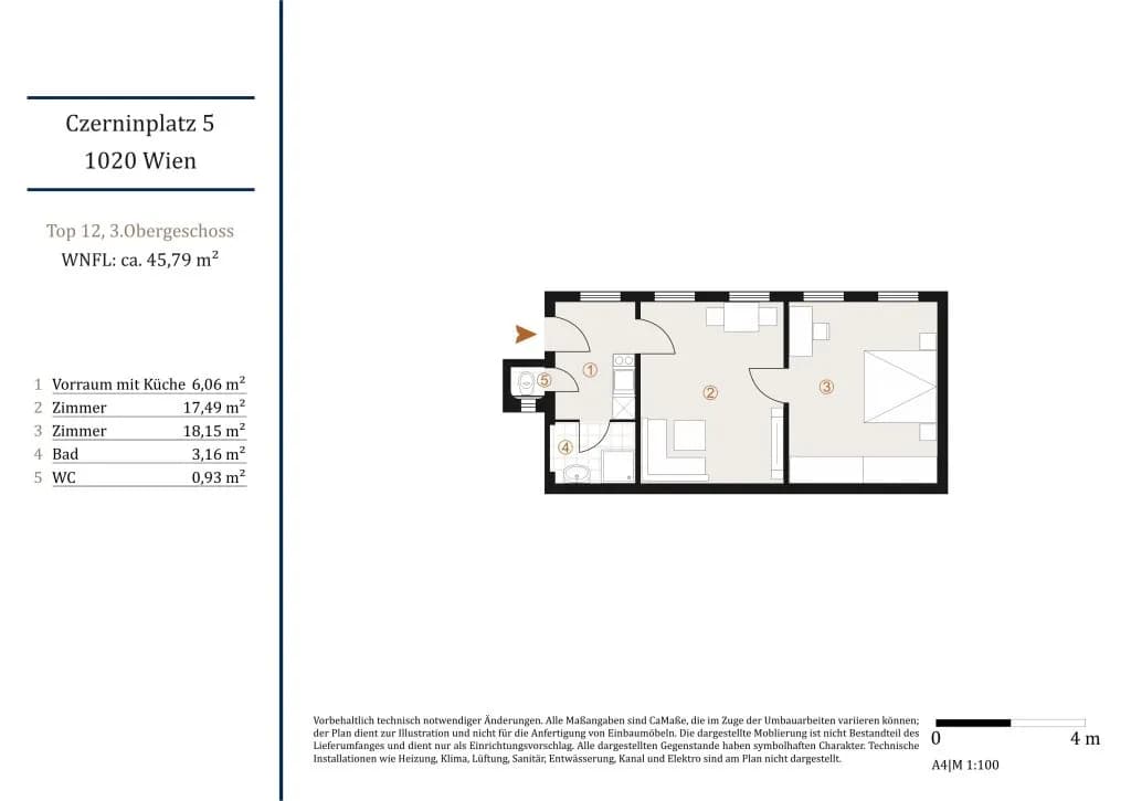 2-Zimmer-Wohnung kaufen in Wien – 48,7 m², € 329.000 – Bild 8 von 8