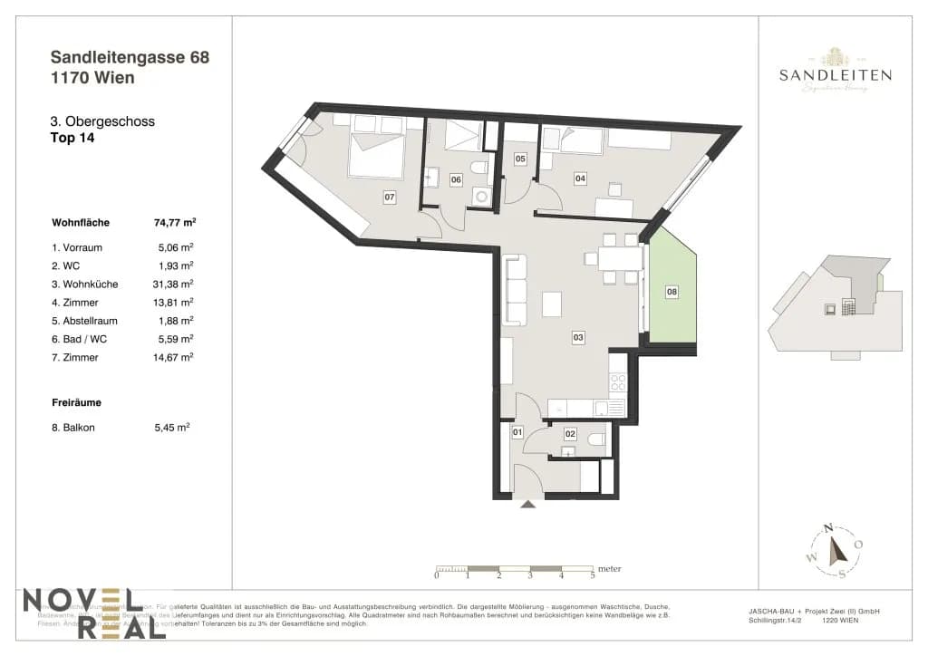 3-Zimmer-Wohnung kaufen in Wien – 74,77 m², € 639.000 – Bild 17 von 17