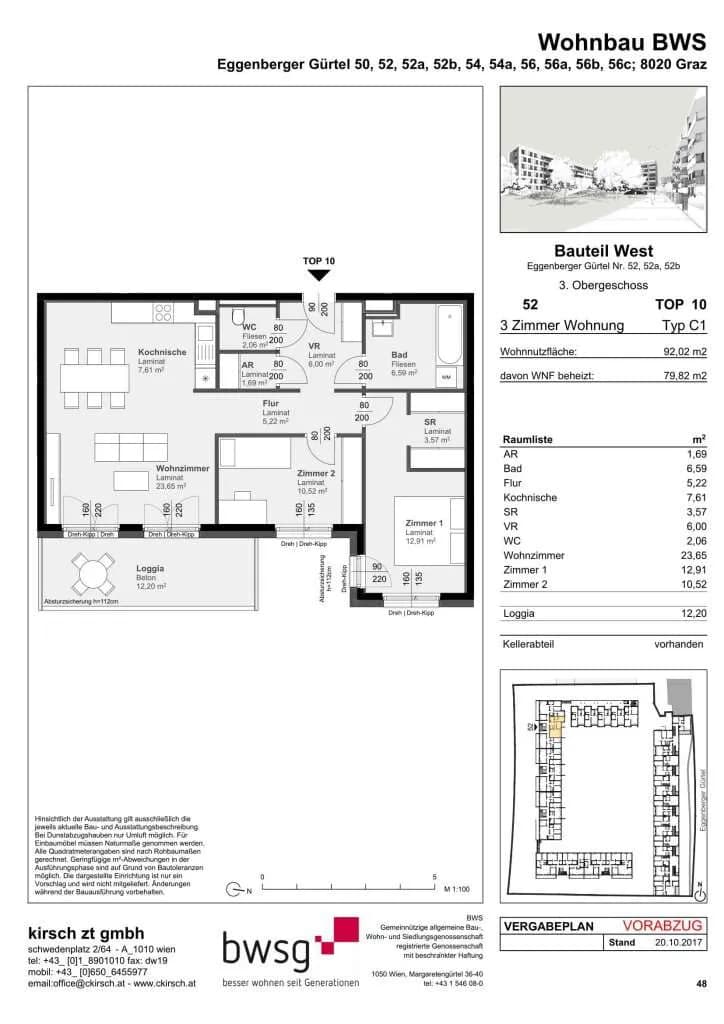 3-Zimmer-Wohnung mieten in Graz – 79,82 m², € 992 – Bild 11 von 11