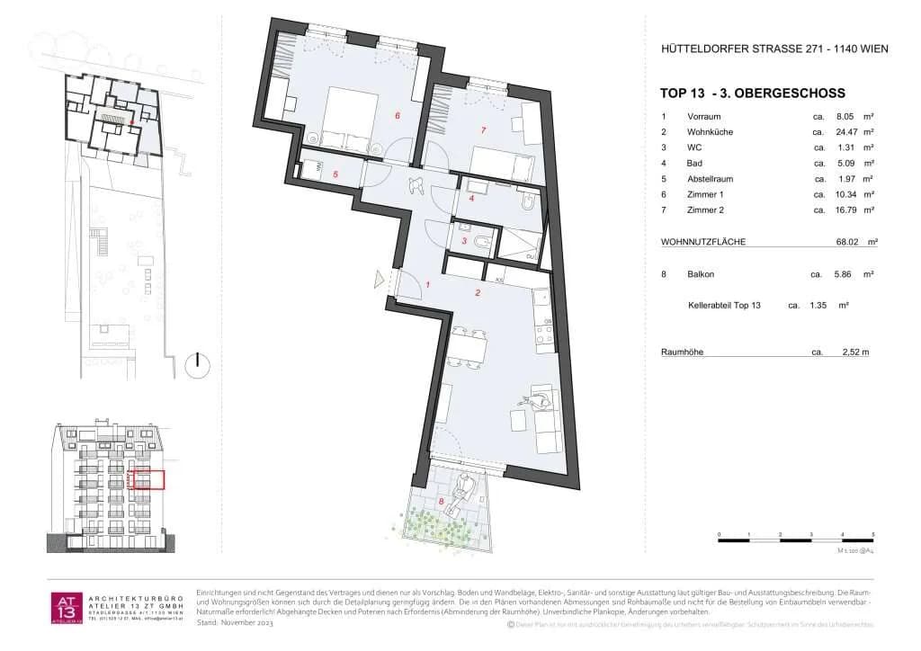 3-Zimmer-Wohnung kaufen in Wien – 68,02 m², € 465.000 – Bild 16 von 18