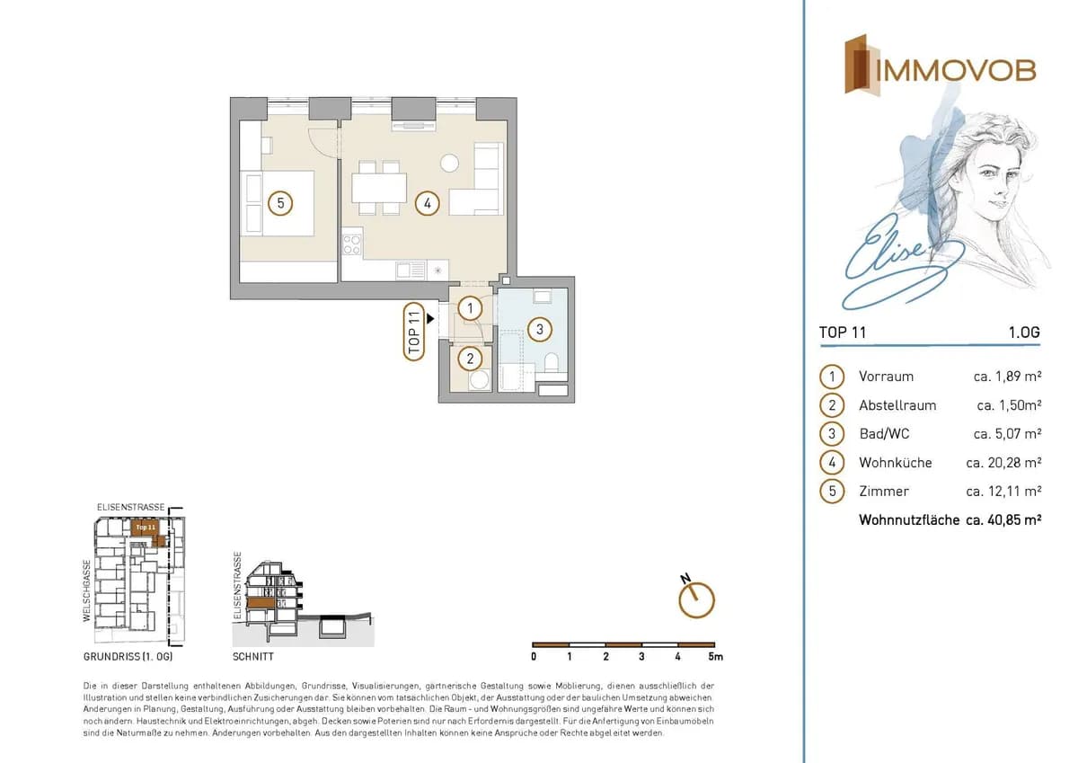 2-Zimmer-Wohnung kaufen in Wien – 41,08 m², € 287.993 – Bild 3 von 9