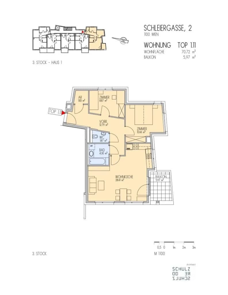 3-Zimmer-Wohnung mieten in Wien – 70,72 m², € 1.250 – Bild 15 von 15
