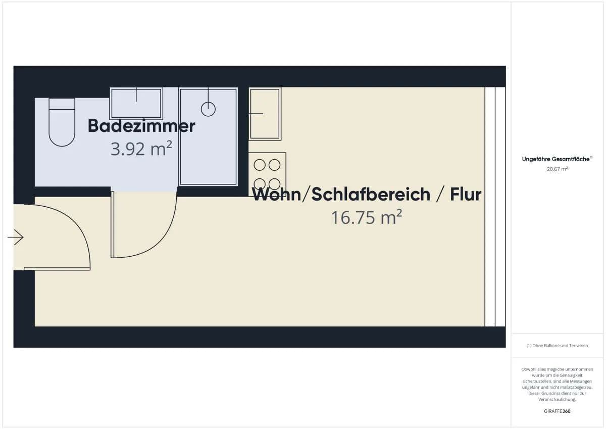 1-Zimmer-Wohnung mieten in Wien – 19,33 m², € 552 – Bild 16 von 16