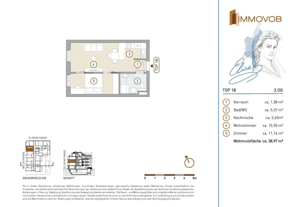 2-Zimmer-Wohnung kaufen in Wien – 38,97 m², € 323.974 – Bild 3 von 9