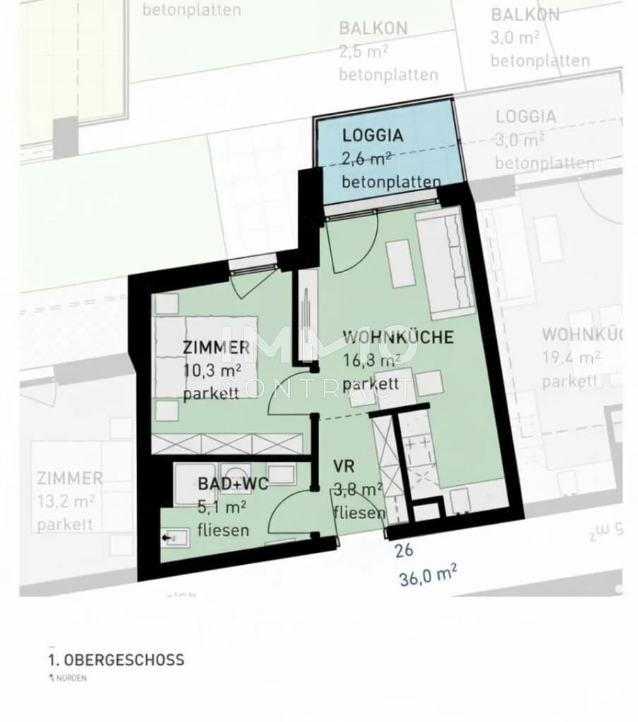 2-Zimmer-Wohnung kaufen in Wien – 36 m², € 241.500 – Bild 10 von 10