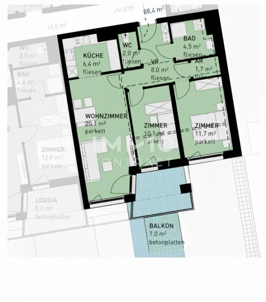 3-Zimmer-Wohnung kaufen in Wien – 64,5 m², € 427.500 – Bild 10 von 11