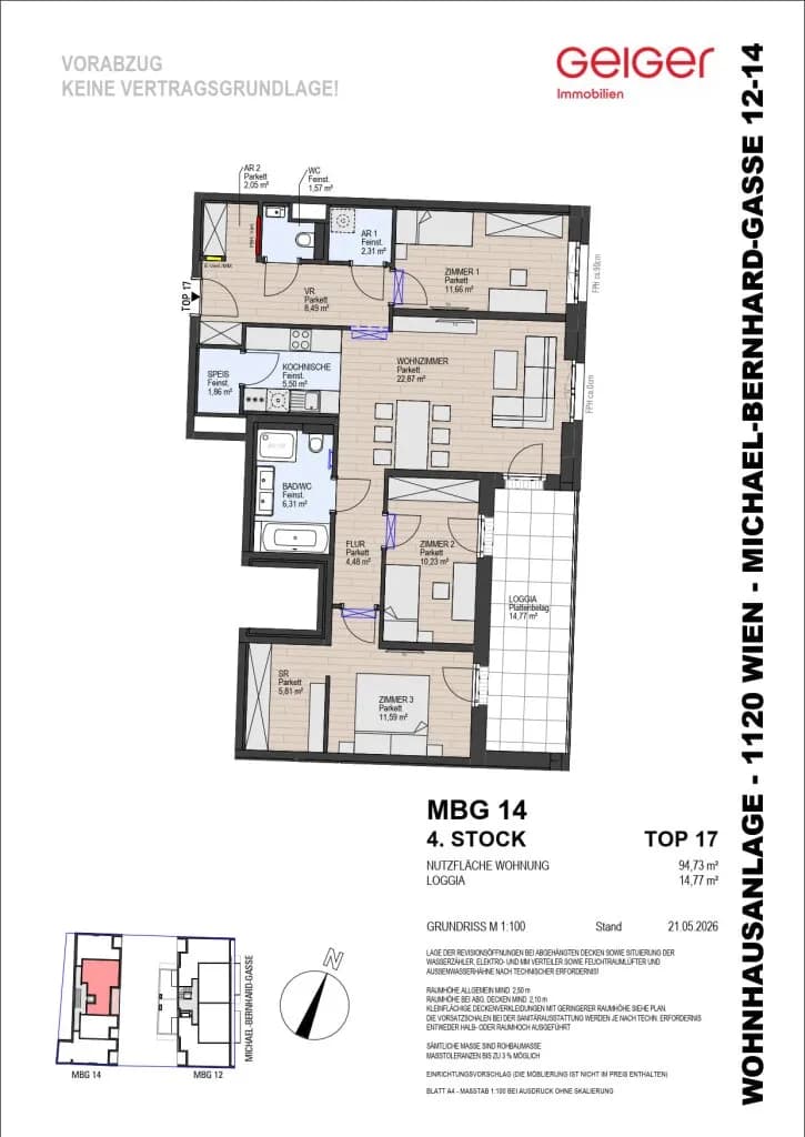 4-Zimmer-Wohnung kaufen in Wien – 94,73 m², € 821.000 – Bild 2 von 9