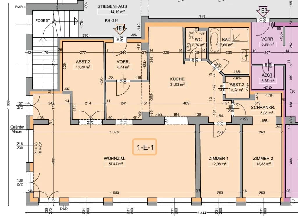 4-Zimmer-Wohnung mieten in Horn – 152,24 m², € 1.223 – Bild 16 von 16
