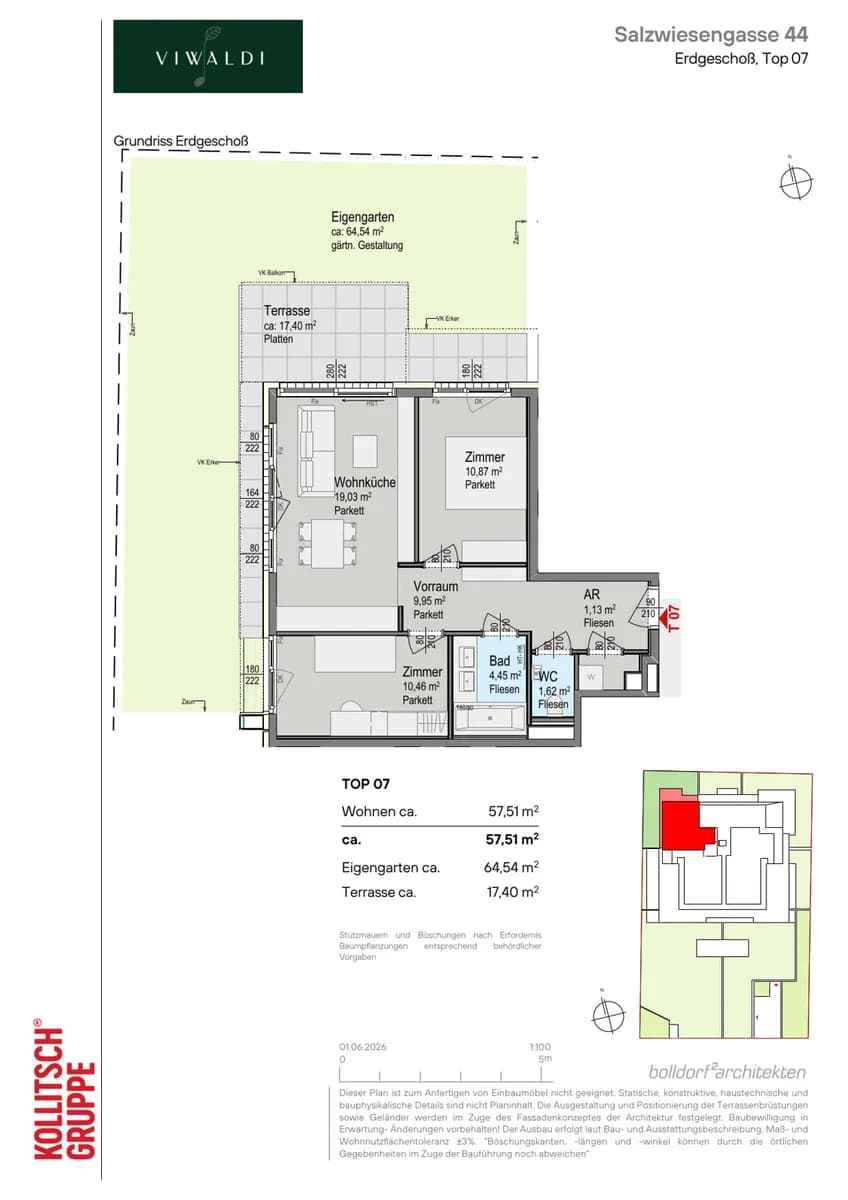 3-Zimmer-Wohnung kaufen in Wien – 57,51 m², € 498.000 – Bild 2 von 13