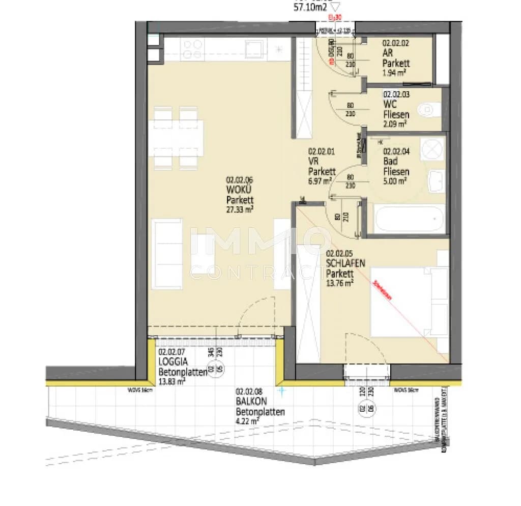 2-Zimmer-Wohnung mieten in Linz – 57,2 m², € 995 – Bild 22 von 22