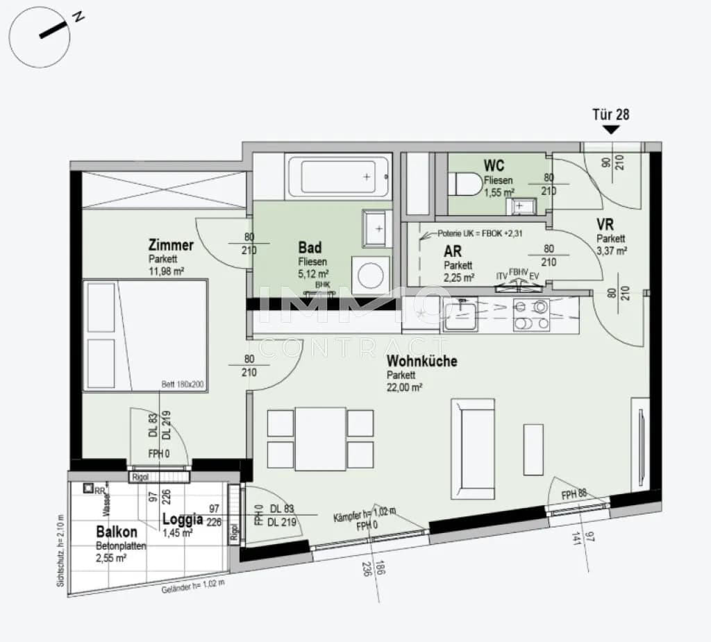 2-Zimmer-Wohnung kaufen in Wien – 47,72 m², € 320.200 – Bild 11 von 11