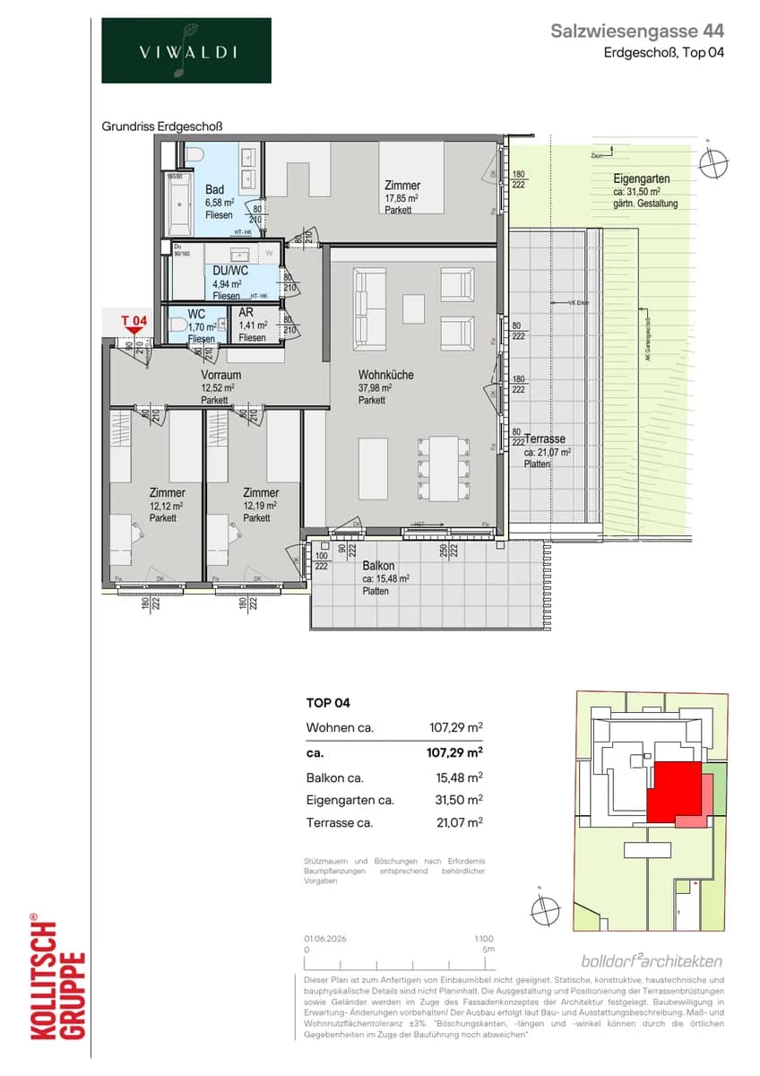 4-Zimmer-Wohnung kaufen in Wien – 107,29 m², € 935.000 – Bild 2 von 13