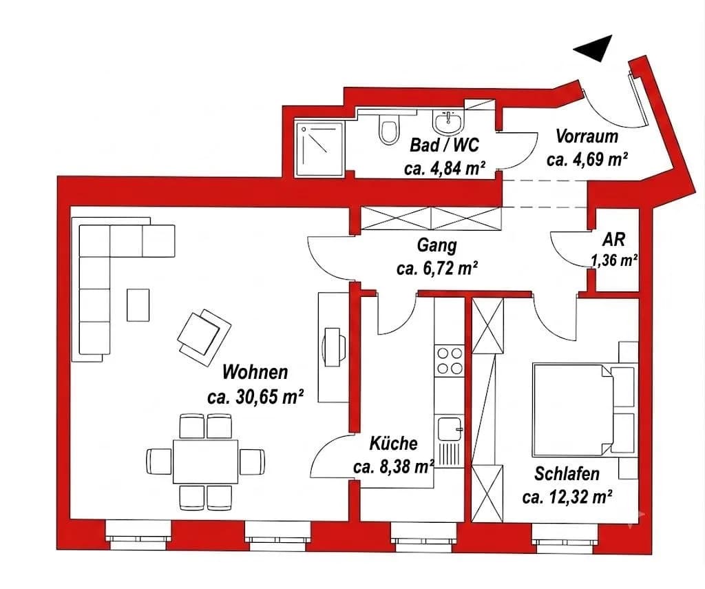 2-Zimmer-Wohnung mieten in Linz – 68,96 m², € 950 – Bild 8 von 8