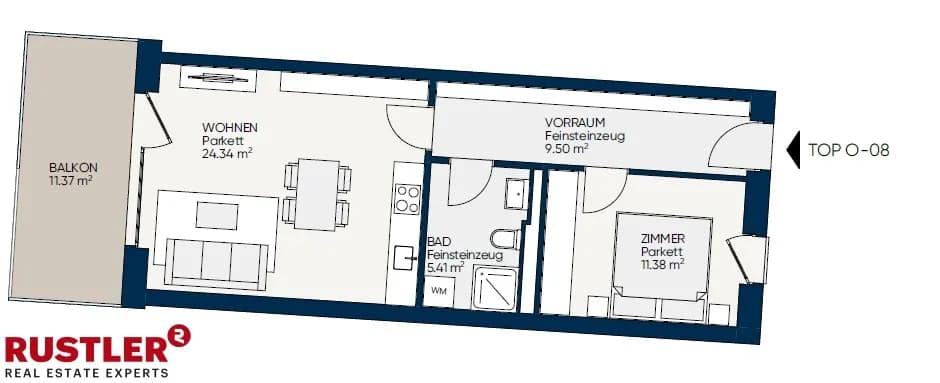 2-Zimmer-Wohnung mieten in Graz – 54,61 m², € 714 – Bild 7 von 8